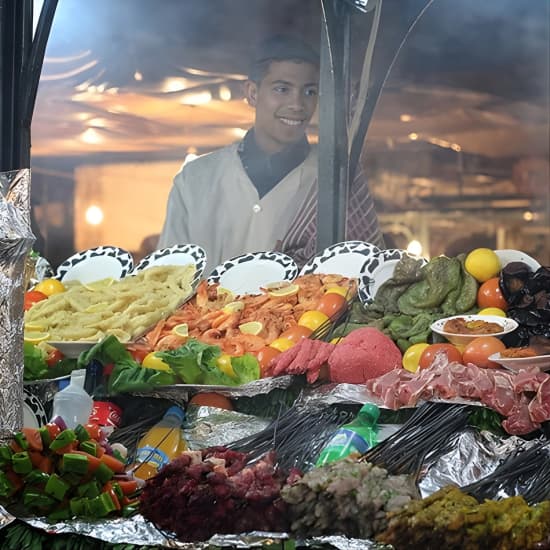 Night life in Marrakech at Hôtel Restaurant Café de France, Marrakesh, Morocco