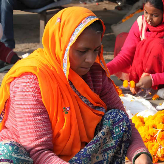 Take in the Beauty of an Early Morning with Fresh Flowers at Hawa Mahal