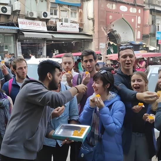The Legendary Delhi Belly Food Tour at Chawri Bazar Metro Station, New Delhi, India